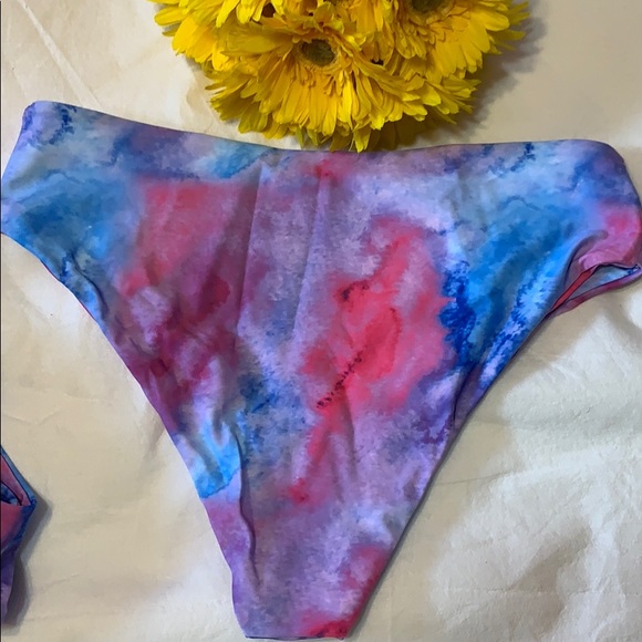TIE DYE LINED HIGH WAISTED BIKINI - Picture 10 of 15